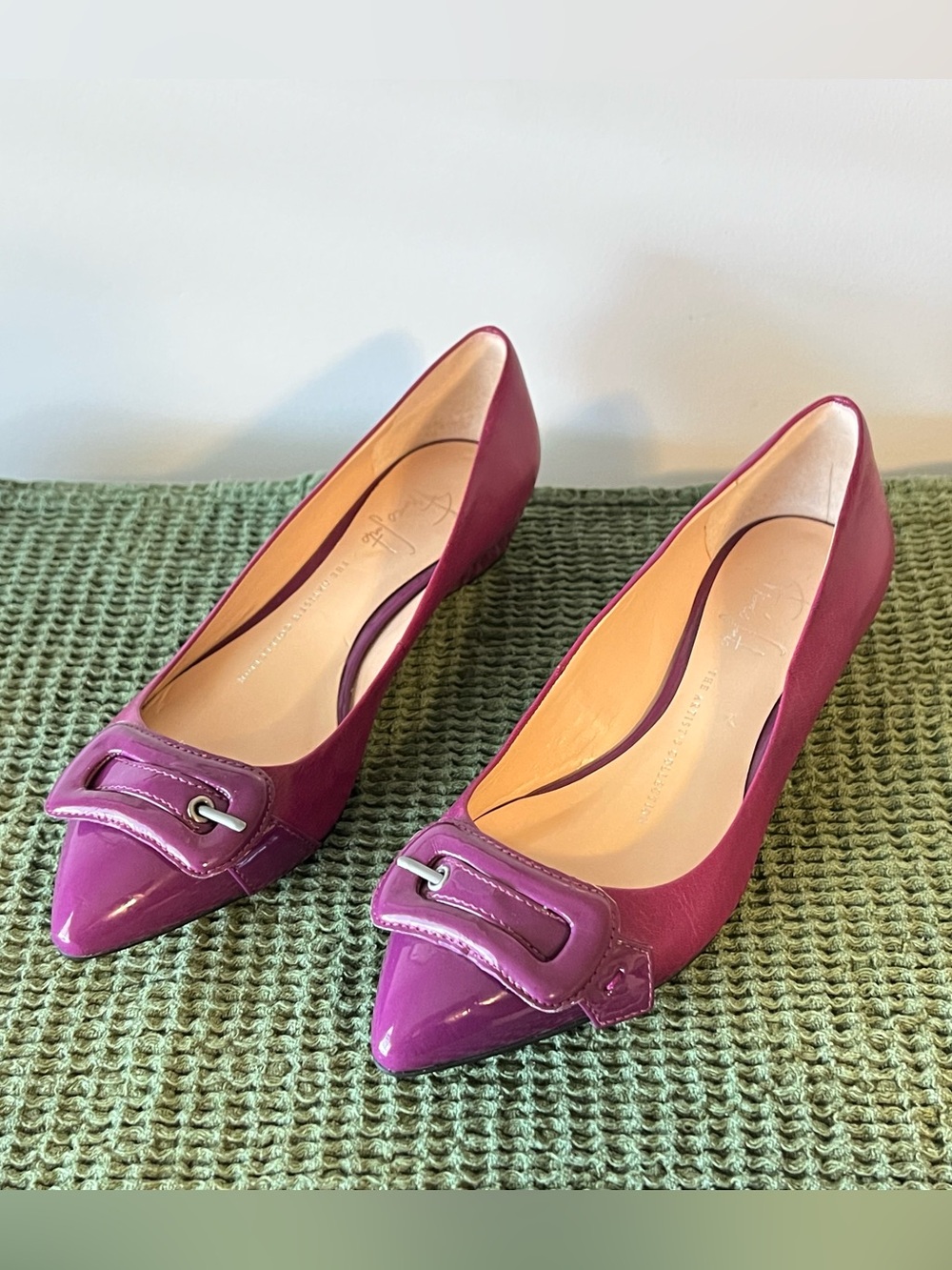 Franco Sarto Pointed Toe Low Wedges in Magenta